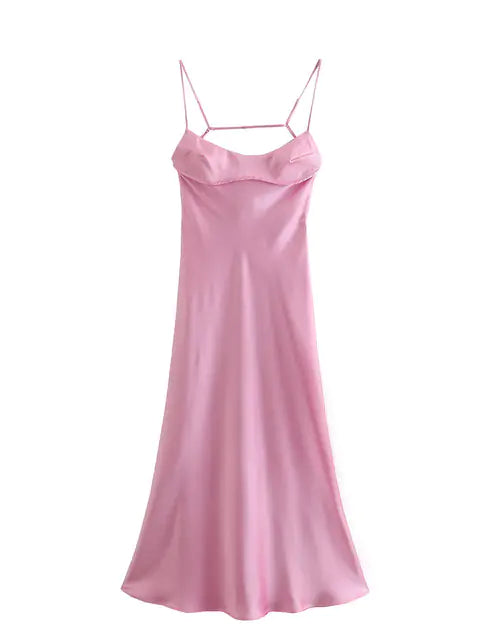 Strappy satin occasion Dress