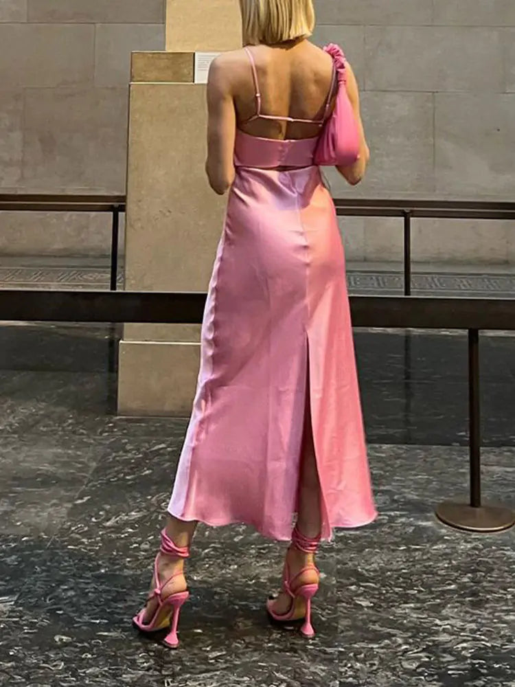 Strappy satin occasion Dress